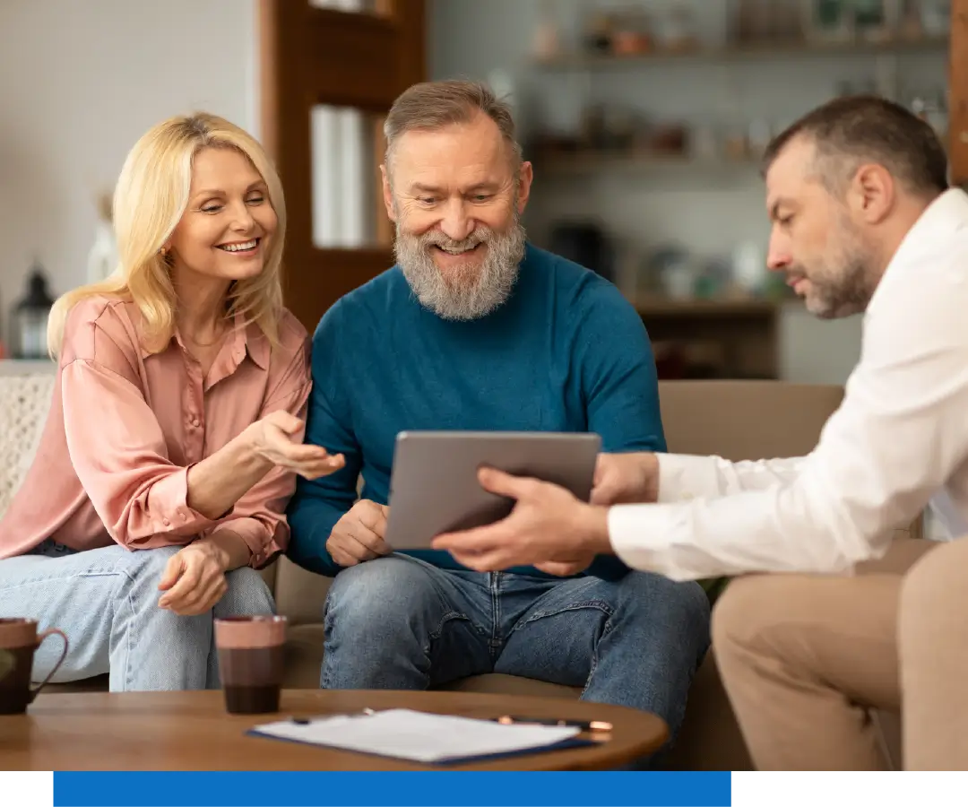 couple listening to a guy presentation